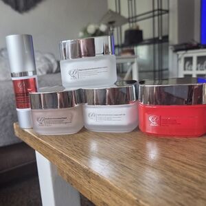 Skincare Moisturizer Set with Red and White Creams